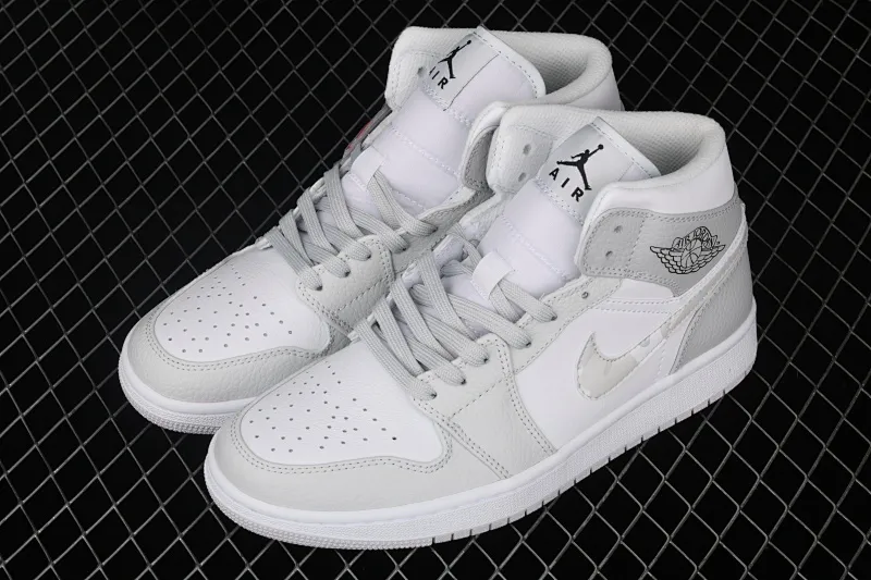 All categories Air Jordan Jordan series basketball shoes Air Jordan 1 Mid Air Jordan 1 Mid "White Camo" AJ1 Joe 1 Zhongbang white gray camouflage DC9035-100